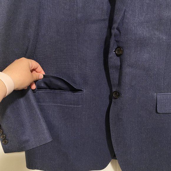 Navy Lauren Ralph Lauren Blazer / Sport Coat Silk Wool Blend - Picture 4 of 10